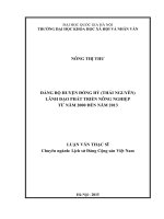 Đảng bộ huyện đồng hỷ ( thái nguyên) lãnh đạo phát triển nông nghiệp từ năm 2000 đến năm 2013