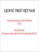 Bài giảng lịch sử thuế việt nam (2015)   phan hiển minh