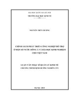 CHÍNH SÁCH PHÁT TRIỂN CÔNG NGHIỆP HỖ TRỢ Ở MỘT SỐ NƢỚC ĐÔNG Á VÀ BÀI HỌC KINH NGHIỆM CHO VIỆT NAM