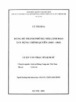 Đảng bộ thành phố hà nội lãnh đạo xây dựng chính quyền (1955   1965)