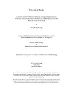 a thesis submitted to the faculty of graduate studies and research in partial fulfillment of the requirements for the degree of doctor of philosophy in agriculture and resource economics