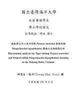 Bioeconomic analyses for tiger shrimp penaeus monodon and striped catfish pangasianodon hypopthalmus farming in the mekong delta, vietnam