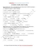 180 câu bài tập từ đồng nghĩa, trái nghĩa tiếng Anh hay đáp án giải thích