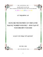 Đảng bộ thành phố cần thơ lãnh đạo sự nghiệp giáo dục   đào tạo từ năm 2004 đến năm 2010