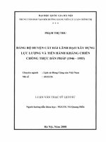 Đảng bộ huyện cát hải lãnh đạo xây dựng lực lượng và tiến hành kháng chiến chống thực dân pháp (1946   1955)