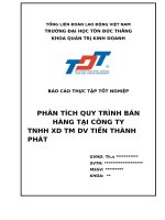 PHÂN TÍCH QUY TRÌNH BÁN HÀNG TẠI CÔNG TY TNHH XD TM DV TIẾN THÀNH PHÁT