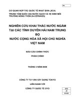 NGHIÊN CỨU KHAI THÁC NƯỚC NGẦM TẠI CÁC TỈNH DUYÊN HẢI NAM TRUNG BỘ NƯỚC CỘNG HÒA XÃ HỘI CHỦ NGHĨA VIỆT NAM
