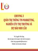 Quản trị thông tin marketing, nghiên cứu thị trường (nghiên cứu marketing), đo lường và dự báo nhu cầu thị trường
