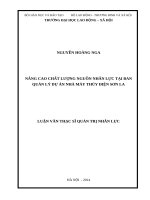 NÂNG CAO CHẤT LƯỢNG NGUỒN NHÂN LỰC TẠI BAN QUẢN LÝ DỰ ÁN NHÀ MÁY THỦY ĐIỆN SƠN LA
