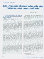 Quản lý nhà nước đối với hệ thống ngân hàng thương mại thực trạng và giải pháp