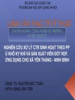 NGHIÊN cứu xử lý CTR SINH HOẠT THEO PP ủ KHÔ kỵ KHÍ và sản XUẤT VIÊN đốt RDF