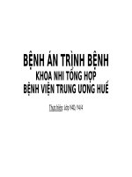 BỆNH ÁN TRÌNH BỆNH-KHOA NHI TỔNG HỢP-BỆNH VIỆN TRUNG ƯƠNG HUẾ