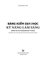 DỰ ÁN MẸ - EM,  Bảng kiểm dạy học kỹ năng lâm sàng