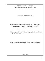 Đổi mới dạy học lịch sử địa phương ở trường trung học cơ sở tỉnh hà giang