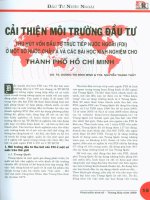 CẢI THIỆN MÔI TRƯỜNG ĐẦU TƯ THU HÚT VỐN ĐẦU TƯ TRỰC TIẾP NƯỚC NGOÀI FDI
