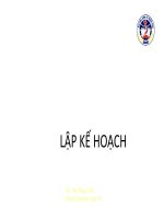 Bài giảng quản trị học  lập kế hoạch   TS  mai ngọc anh