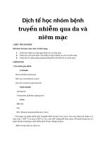 Dịch tể học nhóm bệnh truyền nhiễm qua da và niêm mạc