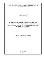 NGHIÊN cứu một số yếu tố ẢNH HƯỞNG đến BIẾN DẠNG lún vệt BÁNH XE có xét đến đặc TÍNH mỏi của bê TÔNG NHỰA CHẶT làm lớp mặt ĐƯỜNG VIỆT NAM (full)