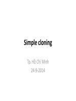 Bài giảng công nghệ di truyền   chương 3 simple cloning