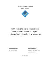 PHÂN TÍCH TÁC ĐỘNG CỦA BIẾN ĐỔI  KHÍ HẬU ĐẾN KINH TẾ - XÃ HỘI VÀ  MÔI TRƯỜNG TỰ NHIÊN TỈNH AN GIANG