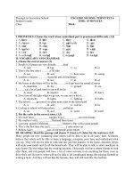 Trọn bộ đề kiểm tra anh 6 thí điểm