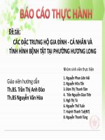 CÁC ĐẶC TRƯNG HỘ GIA ĐÌNH-CÁ NHÂN VÀ TÌNH HÌNH BỆNH TẬT TẠI PHƯỜNG HƯƠNG LONG
