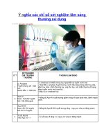 Ý nghĩa các chỉ số xét nghiệm lâm sàng thường sử dụng