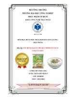 Xây dựng HACCP cho sản phẩm cháo ăn liền