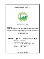 Đánh giá công tác cấp GCNQSDĐ tại phường Tân Thịnh – Thành phố Thái Nguyên, Tỉnh Thái Nguyên giai đoạn 2012- 2014