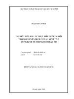 THU HÚT VỐN ĐẦU TƯ TRỰC TIẾP NƯỚC NGOÀI TRONG CHUYỂN DỊCH CƠ CẤU KINH TẾ Ở VÙNG KINH TẾ TRỌNG ĐIỂM BẮC BỘ