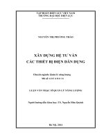 XÂY DỰNG HỆ TƯ VẤN CÁC THIẾT BỊ ĐIỆN DÂN DỤNG