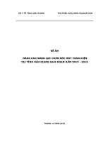 NÂNG CAO NĂNG LỰC CHĂM SÓC MẮT TOÀN DIỆN NÂNG CAO NĂNG LỰC CHĂM SÓC MẮT TOÀN DIỆN TẠI TỈNH HẬU GIANG GIAI ĐOẠN NĂM 2013 - 2015 TẠI TỈNH HẬU GIANG GIAI ĐOẠN NĂM 2013 - 2015