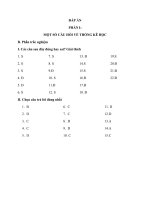 Đáp án ngân hàng câu hỏi và bài tập Lý thuyết thống kê