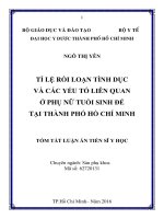 Tỷ lệ rối loạn tình dục và các yếu tố liên quan ở phụ nữ tuổi sinh đẻ tại thành phố hồ chí minh