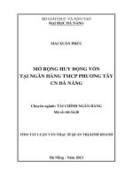 MỞ RỘNG HUY ĐỘNG VỐN TẠI NGÂN HÀNG TMCP PHƯƠNG TÂY CN ĐÀ NẴNG