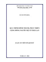 Quá trình hình thành, phát triển cộng đồng người việt ở thái lan