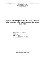 Một số biện pháp nâng cao tỉ lệ chuyên cần cho học viên THPT ở trung tâm GDTX bảo yên 