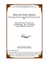 Skkn phương pháp giải một số dạng bài tập phần di truyền học quần thể 