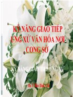 KỸ NĂNG ƯNG XỬ GIAO TIÊP