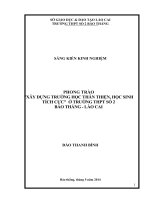 Skkn PHONG TRÀO xây DỰNG TRƯỜNG học THÂN THIỆN, học SINH TÍCH cực ở TRƯỜNG THPT số 2 bảo THẮNG   lào CAI 