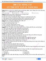 200 câu lí thuyết sóng cơ hay và khó được trích từ đề thi trường chuyên và đề chính thức của BGDĐT có đáp án