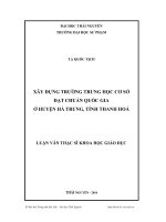 Luận văn xây dựng trường trung học cơ sở đạt chuẩn quốc gia ở huyện hà trung, tỉnh thanh hoá 