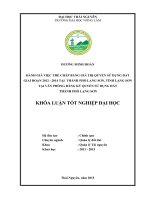 Đánh giá việc thế chấp bằng giá trị quyền sử dụng đất giai đoạn 2012   2014 tại thành phố lạng sơn   tỉnh lạng sơn tại văn phòng đăng ký quyền sử dụng đất thành phố lạng sơn
