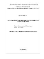 CHARACTERISTICS OF MOISTURE TRANSPORT IN ENSO EVENTS IN VIETNAM