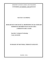 RESEARCH ON MECHANICAL PROPERTIES OF QUATERNARY SEDIMENTS DISTRIBUTED IN HANOI AREA UNDER DYNAMIC LOADS
