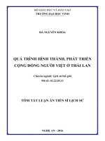 Quá trình hình thành, phát triển cộng đồng người việt ở thái lan (TT)