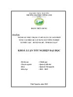Đánh giá thực trạng và đề xuất các giải pháp nâng cao hiệu quả sử dụng đất nông nghiệp xã phúc lộc   huyện ba bê ̉  tỉnh bắc kạn