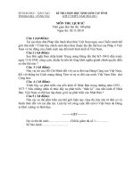 Đề thi và đáp án môn sử thi học sinh giỏi tỉnh bà rịa