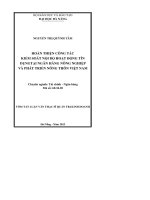 Hoàn thiện công tác kiểm soát nội bộ hoạt động tín dụng tại ngân hàng nông nghiệp và phát triển nông thôn việt nam