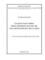 Ứng dụng mạng nơ ron trong mô hình dự báo mức độ tăng trưởng phương tiện cá nhân 